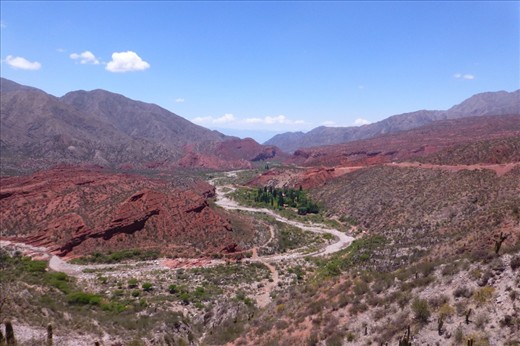 looking back at the road we came from.