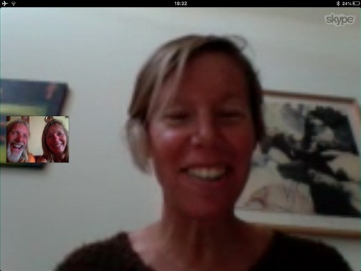 Skyping with Katie in CA - who connected us with Fer and Pati