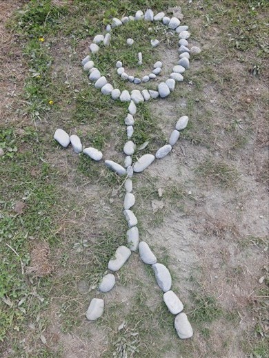 somebody through the construction zone had a sense to smile and passed it on...