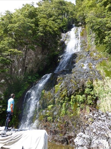 We never ran out of water- Fred marveling at the falling water..