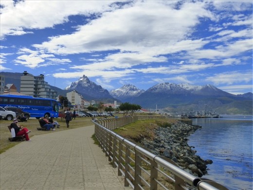 Near the harbor where cruise ships leave for the Antarctic 