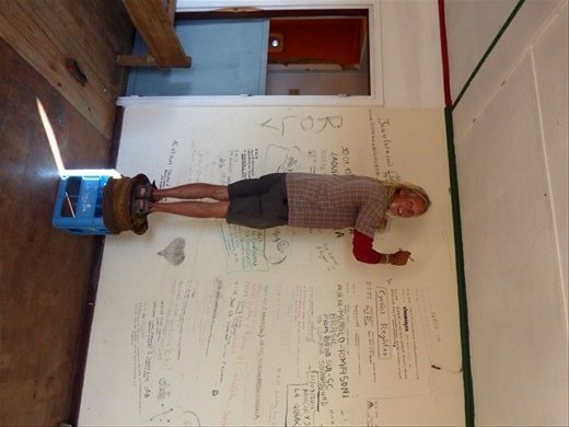 James signing our names at the wall of fame.