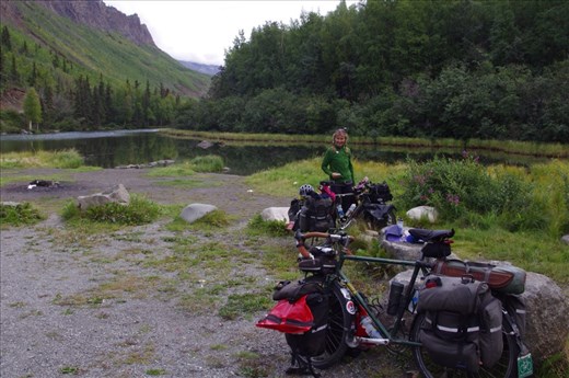 Still warm - not so far from Anchorage at our 