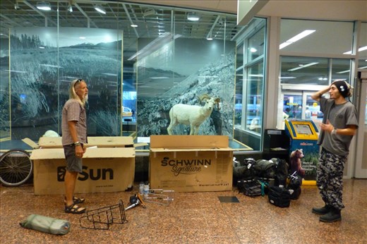 assembling our bicycles - we started with a BANG.