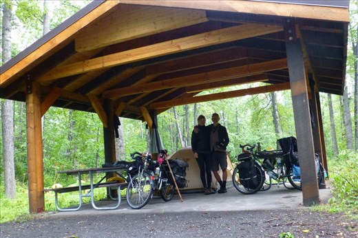 Always appreciate having a roof when it rains. First night out on the road.