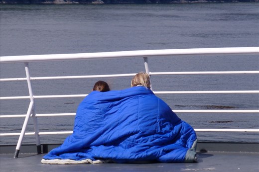 bundled up to enjoy the view!