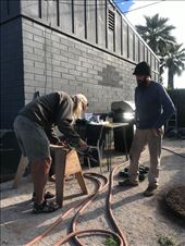 Machete sharpening under supervision from our WS host.: by margitpirsch, Views[134]