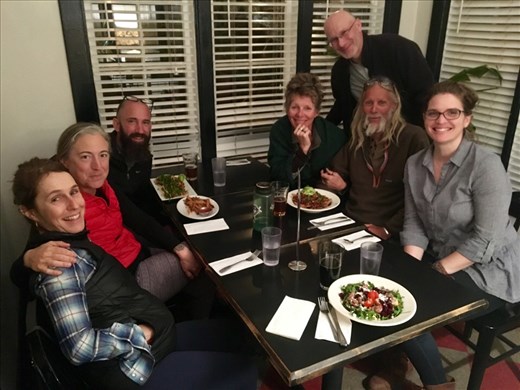 Dinner after yoga - well taken care of after the sad news from Germany