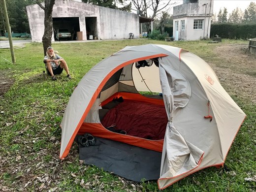 Trying out our new tent from REI