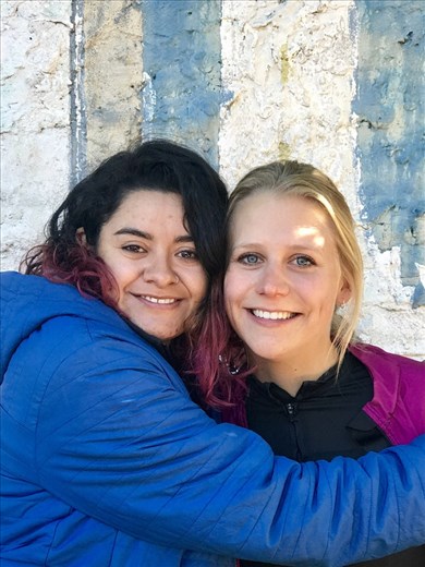 One from Ecuador and one from Germany. These girls are on a solo tour!