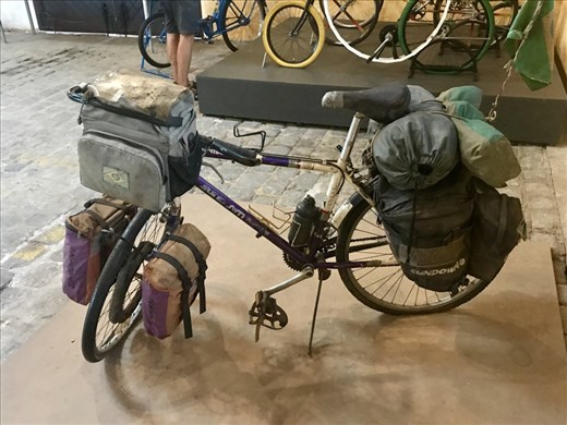 Bicycle touring - long ago. This one originated in China and went around the world in 1993-1996
