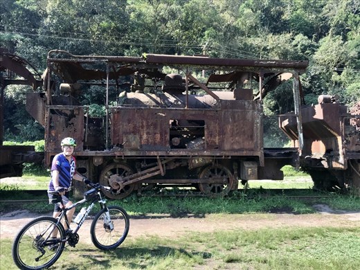 Our host Arnaldo in front of the locomotive his father has served.