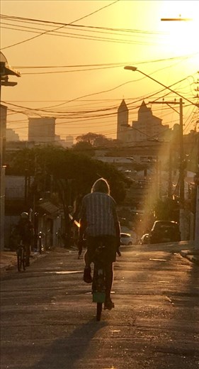 Coming home by sunset.