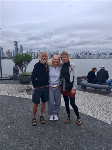 Long, nice walk with our WarmShower host Ortilia in Balneário Camboriú, Brazil