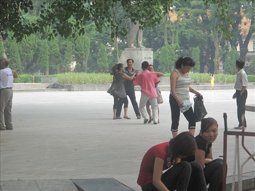 Dancing in the park Bien Bien Pho, Hanoi