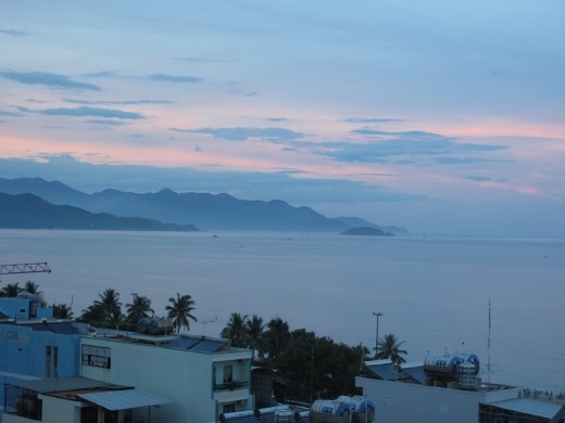 Nga Trang beach from our room