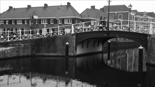 Picture of one of the famous canals of Leiden, The Netherlands