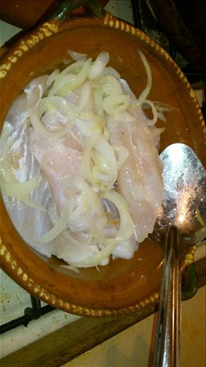 Sealing them on a bed of cristal onion.