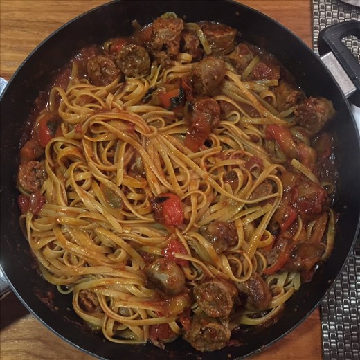 Finish by mixing in pasta