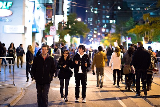 Taken in downtown Toronto during an public event 'Nuit Blanch'.