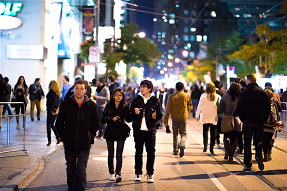 Taken in downtown Toronto during an public event 'Nuit Blanch'.
