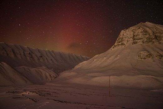Northern Lights, Nybyen, Svalbard. The archipelago is too far north for good con