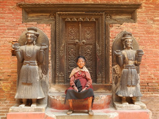 This photo was taken in Bhaktapur, which was once the capital off Nepal in the 1