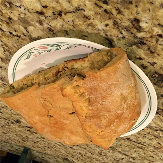 A third of a caicco sliced up. Imagine the plates you'd need for a whole piece!