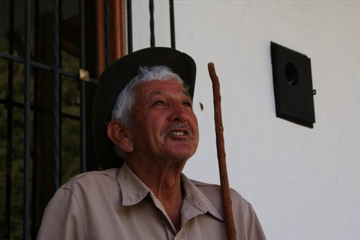 With a hoarse voice, the labourer describes the dream of a land he wishes to own. While he was staring at the sky, looking at the black vultures flying across the mountains he was telling me  that he could never trade his surroundings: the silence, the weather, the animals, the beautiful landscape... for anything.