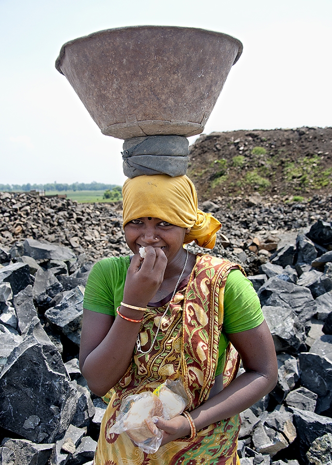 In the Lunch break -  tough life but still happy in their world .
