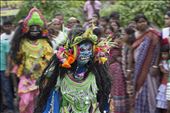 ‘Chhou Naach’ is a very famous form of dance in India. People dance & play various epics & mythological stories wearing various types of masks, ornaments & weapons in this dance. Here in a procession, a puja committee organised a ‘Chhou naach’ to entertain their viewers. That day, these dancers performed ‘Ashur Nidhan’ which shows how the goddess Durga killed evil demon ‘Mahishashur’ in heaven.: by matribondona, Views[859]