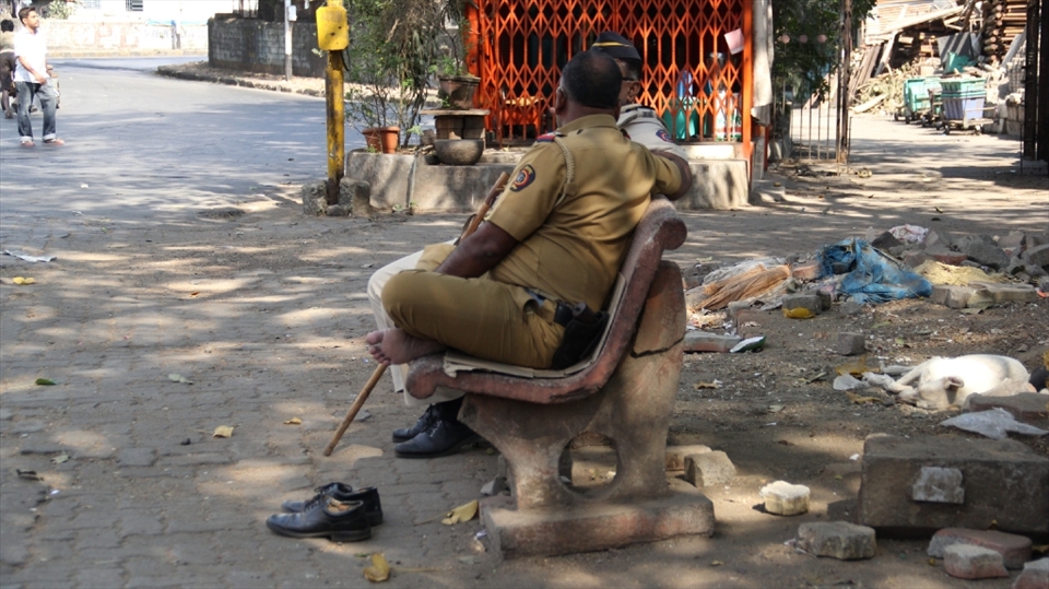 This was taken walking on Mahatma Gandhi Road in Mumbai on the 26th of December. I thought it was interesting in light of the Dec 16 Delhi gang-rape case in which the Indian Police was slammed for not doing enough to protect it's people, especially in regards to sexual violence. Also around this time, Salman Khan's (a very famous Bollywood star) manslaughter case was put on hold yet again, adding to the already ten years that it has been going on, further slamming the High Court/Indian Police. 