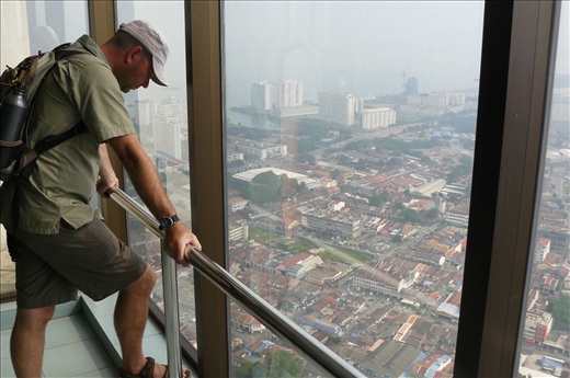 At the 60th floor of the Komptar tower