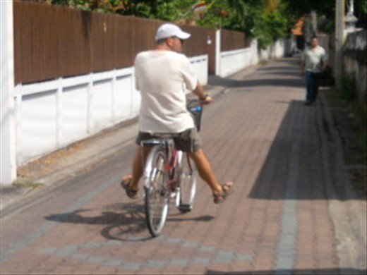 Matt playing on his bike!