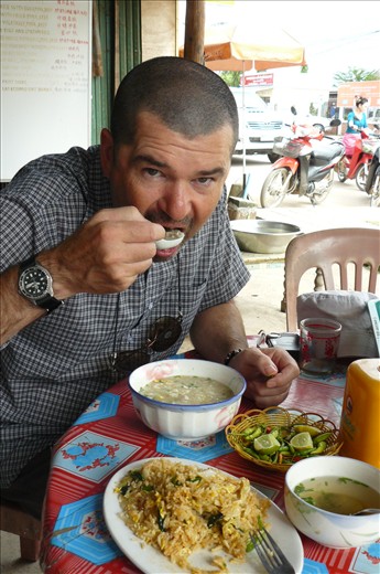 Yet another of our weird and wonderful breakfasts