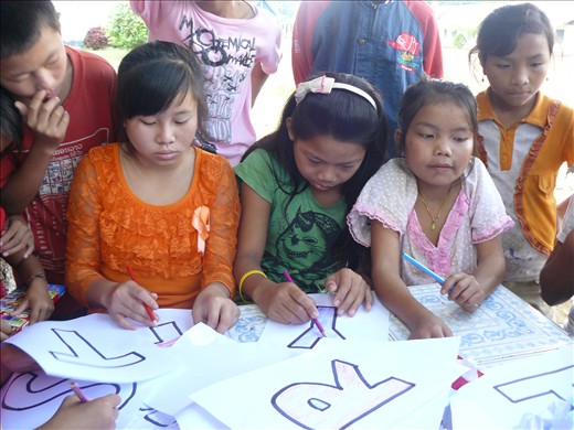 Preparing letters for our cards