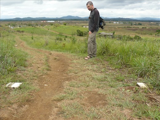 These are the markers to stop you wandering off the cleared areas!