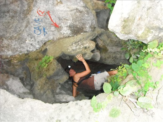 Entering the cave!