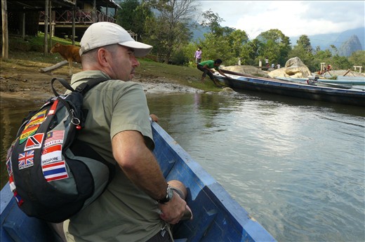 The foot bridge collapsed, so a boat it has to be!