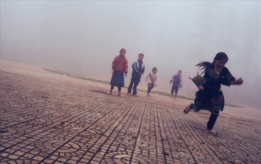 Local children of Sapa playing a game I've never seen before. 