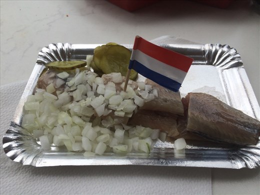 Raw smoked herring, a street food favorite among locals