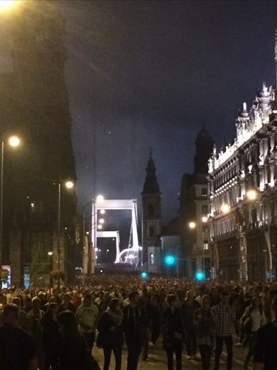 Hungary's independence day festivities. Just a few peeps on the bridge for fireworks