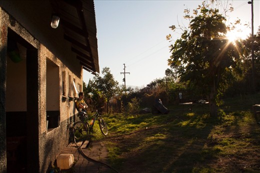 As the sun begins to set we found ourselves passing through a small chicken farm. After speaking to a few of the residents we found out that the sole purpose for this community was to run the chicken farm. Self-sufficient and with the nearest shop being over an hour drive away they are seemingly detached from the world.