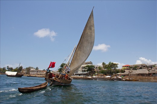 The most common sight in the waters around Lamu. The Dhow, a beautiful vessel.