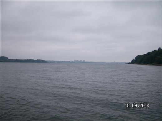 looking towards Kolding city overcast day just see builings