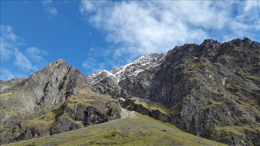 The moon gracing Majestic Mountains