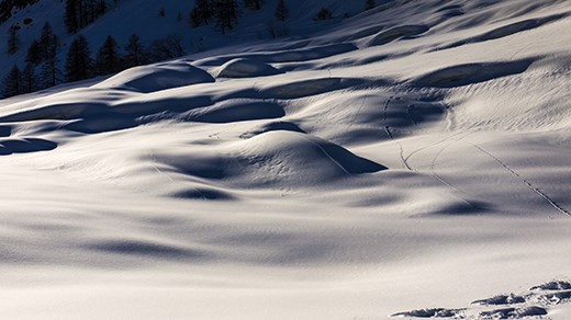 Dune snow without a trace