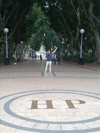 Celebrating our arrival in Hyde Park