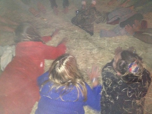 Impromptu yoga class