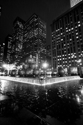 New York Christmas decorations displayed in the heart of the city. 